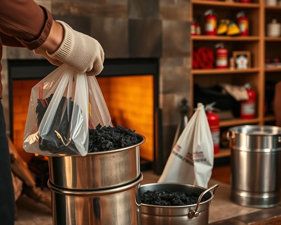 Sicherheitsmaßnahmen bei Kaminasche