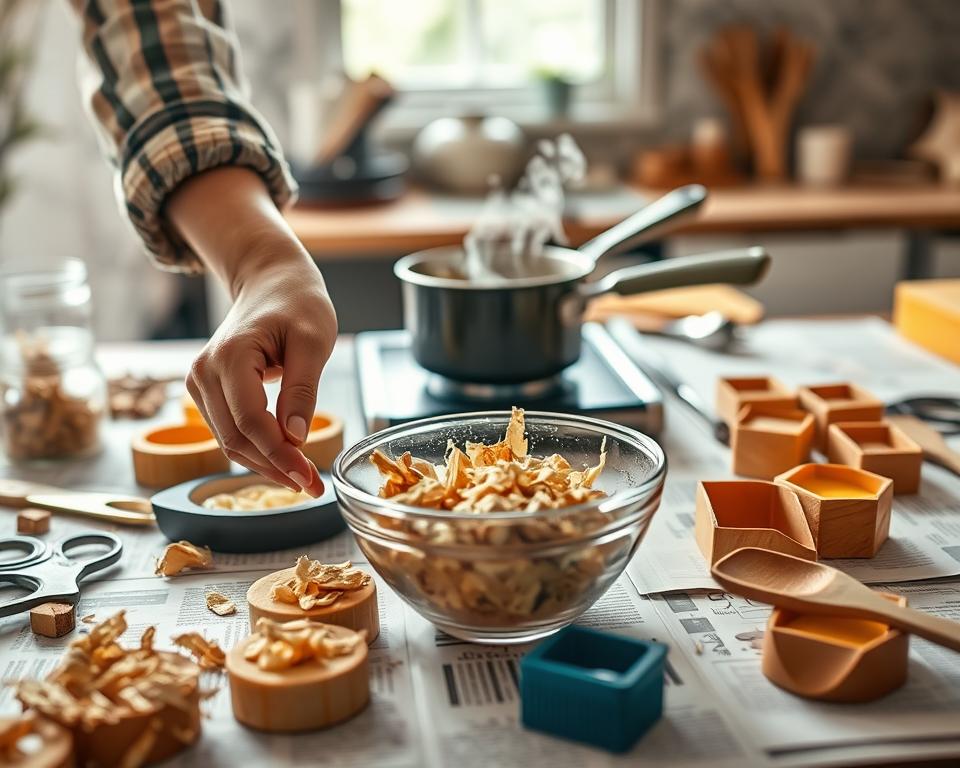 Wachsanzünder selber machen Anleitung